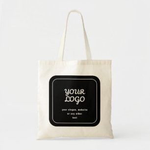 Tote Bag Votre Logo & Slogan ou autre texte   Noir et blanc