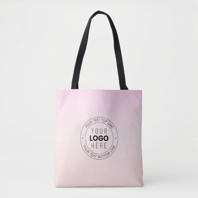 Tote Bag Votre logo téléchargé | Texte circulaire modifiabl (Devant)
