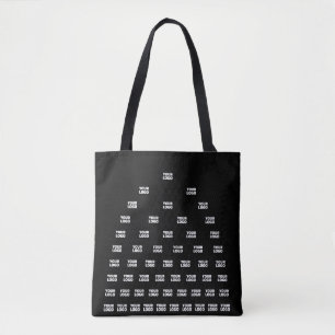 Tote Bag Votre Motif d'arche unique Logo Noir (modifiable