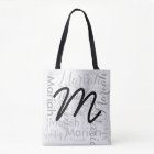 Votre nom motif avec initial, élégant