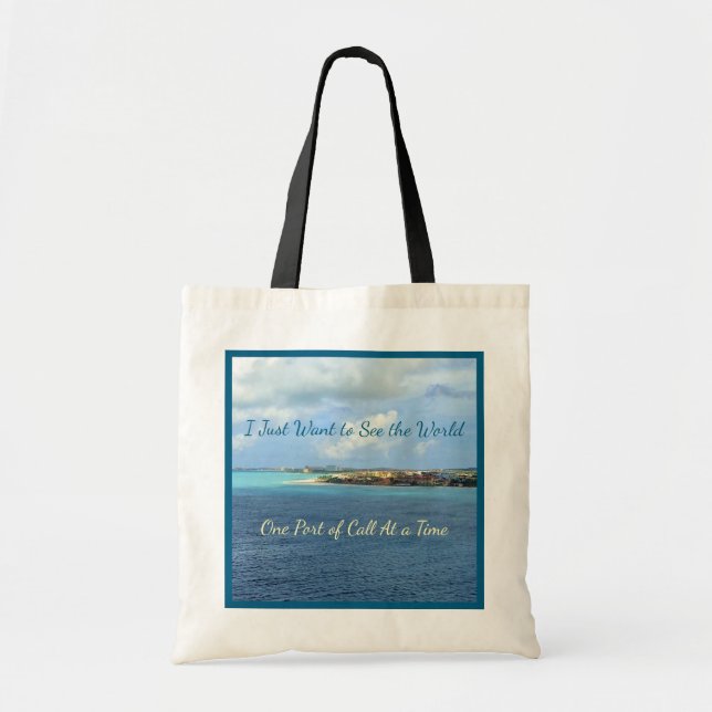 Tote Bag Voulez voir des ports de la croisière du monde (Devant)