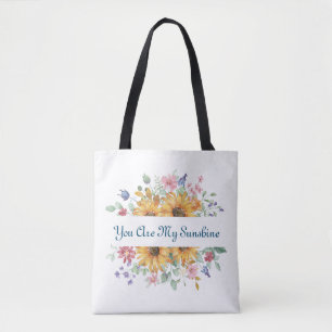 Tote Bag Vous êtes ma citation de Sunshine et Sunflower