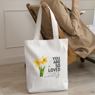 Tote Bag Vous êtes tellement aimé Floral Christian