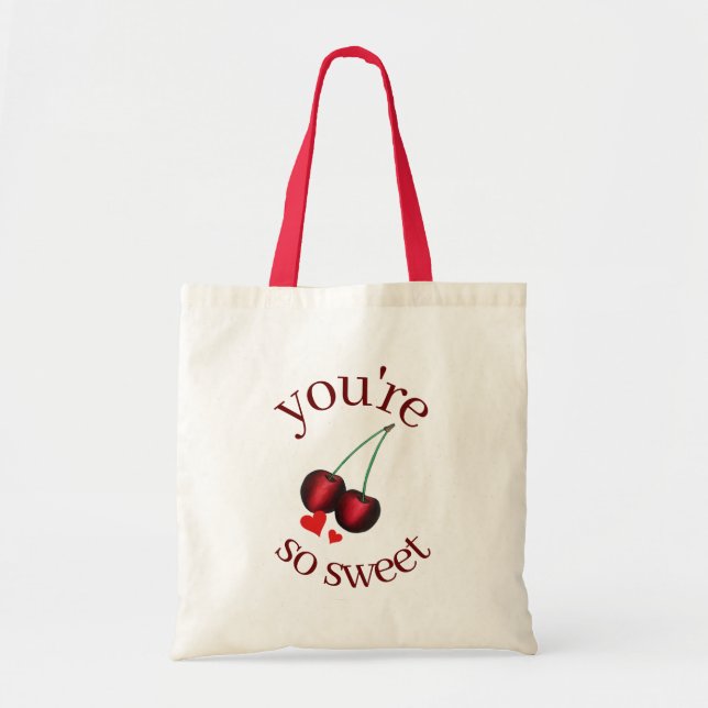 Tote Bag Vous êtes tellement mûr Rouge cerise mûre Fruit (Devant)