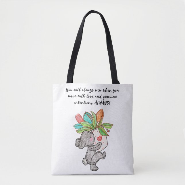 Tote Bag Vous gagnerez toujours lorsque vous bougez avec am (Devant)