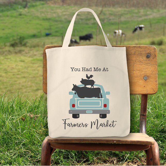 Tote Bag Vous M'Avez Eu Chez Farmers Market Truck (Créateur téléchargé)