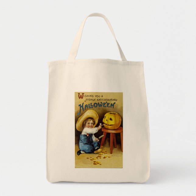 Tote Bag Vous souhaite une Halloween très divertissante (Devant)