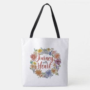 Tote Bag Voyage avec cœur - Grand fourre-tout à épaule