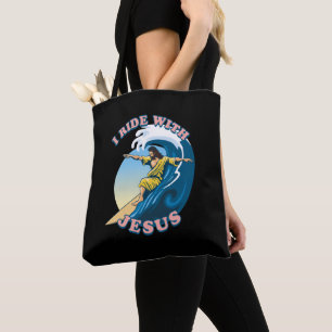 Tote Bag Voyage avec Jésus L'illustration de Surfing Jesu