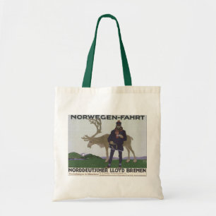 Tote Bag Voyage scandinave vintage en Norvège Homme Renne
