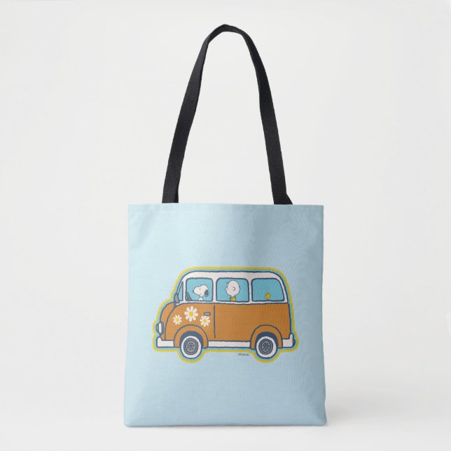Tote Bag Voyage sur route | Peanuts Road Trip Van (Devant)