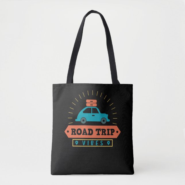 Tote Bag Voyageur Vacances Route Voyage Vibes Palm Tree (Devant)