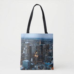 TOTE BAG VUE AÉRIENNE DES BÂTIMENTS DE LA VILLE PENDANT LA