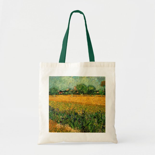 Tote Bag Vue d'Arles avec iris par Vincent van Gogh (Devant)
