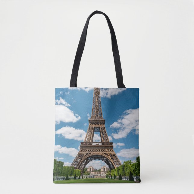 Tote Bag Vue de la Tour Eiffel depuis le parc public Champ  (Devant)