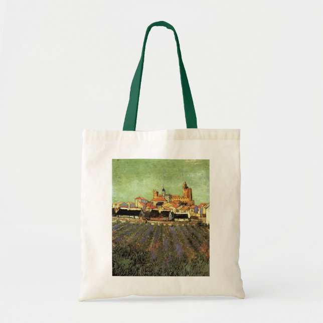 Tote Bag Vue des Saintes Maries par Vincent van Gogh (Devant)