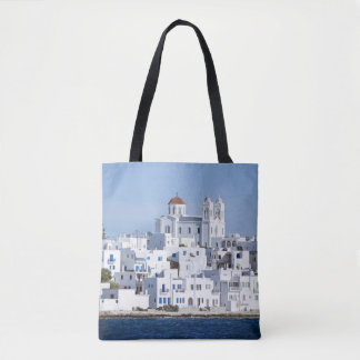 Tote Bag Vue sur l'île de Paros Village Naoussa
