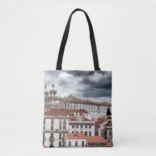 Tote Bag Vue sur Lisbonne le matin dans une journée nuageus