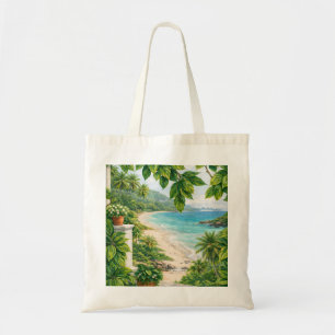 Tote Bag Vue tropicale de la plage des îles Keeling