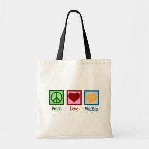 Tote Bag Waffles Peace Love