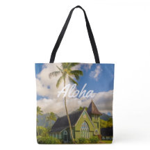 Waioli Hui'ia Church, Hanalei, Hawaiian Beach Bag