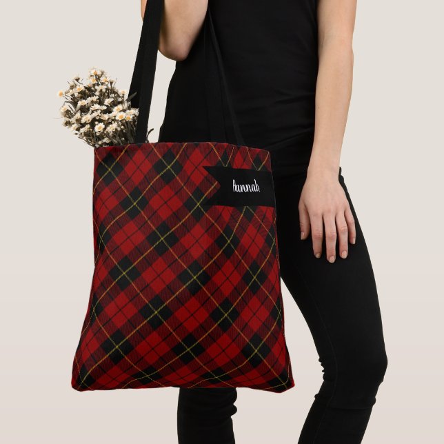 Tote Bag Wallace Tartan Scottish Clan Plaid Motif (De près)