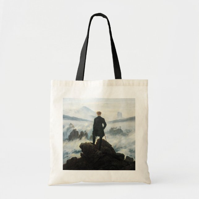 Tote Bag Wanderer au-dessus de la mer de brouillard, Friedr (Devant)