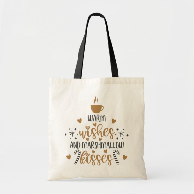 Tote Bag Warm Wishes and Marshmallow Kisses  (Devant)