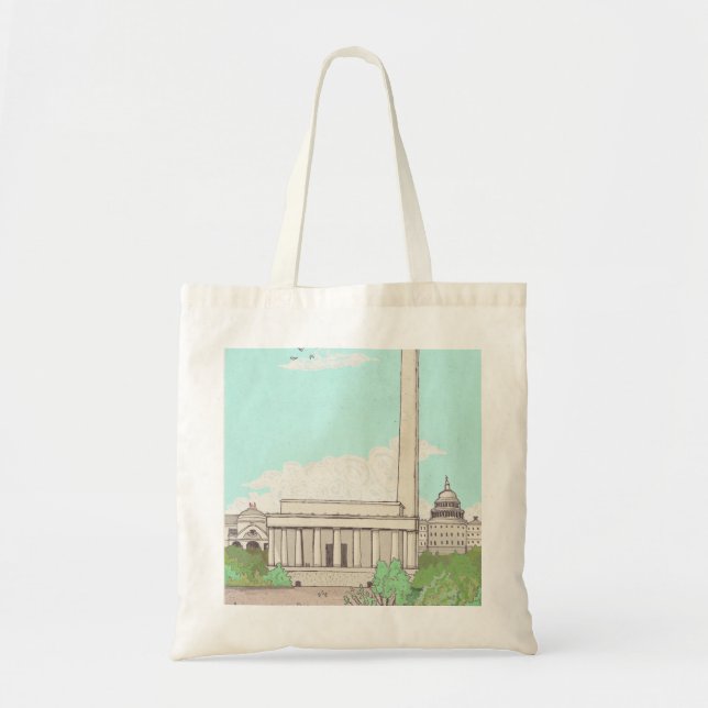 Tote Bag Washington D.C Capitale des USA Landmarks (Devant)