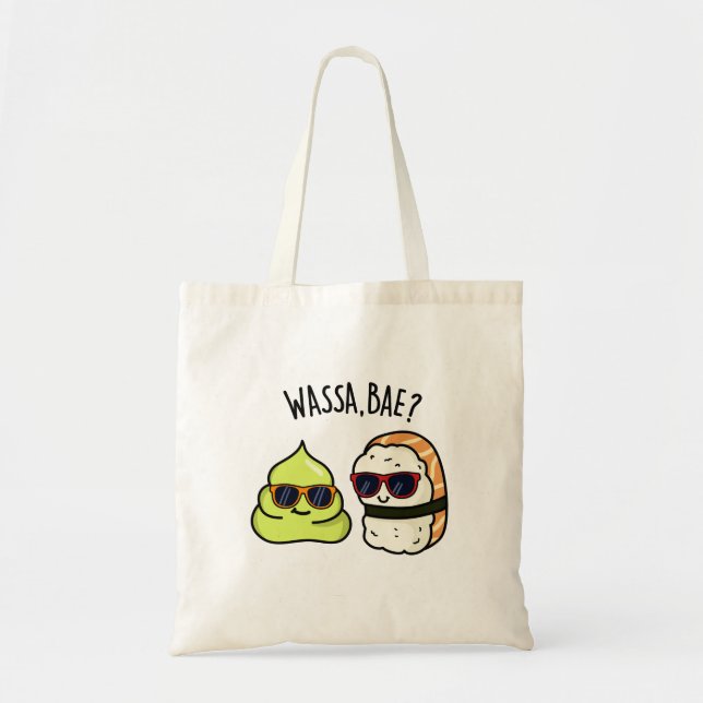 Tote Bag Wassa Bae Drôle Nourriture Wasabi Pun (Devant)