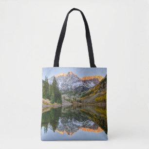 Tote Bag Water   Maroon Bells Lake Aspen Trees