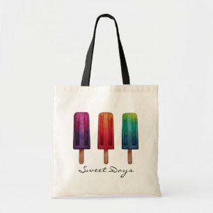 Tote Bag Watercolor Cute Popsicle Glaces Creams
