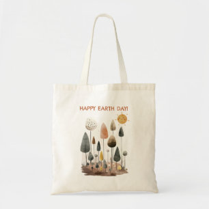 Tote Bag Watercolor Forest Scenery Jour des terres heureux