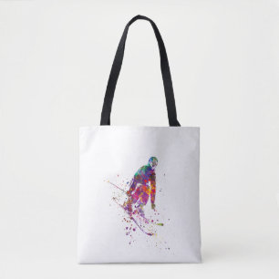 Tote Bag watercolor skier