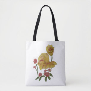 Tote Bag Watercolour Flower Design