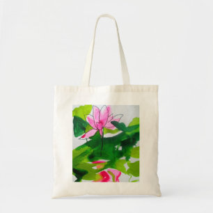 Tote Bag Waterlily abstract watercolour flower art