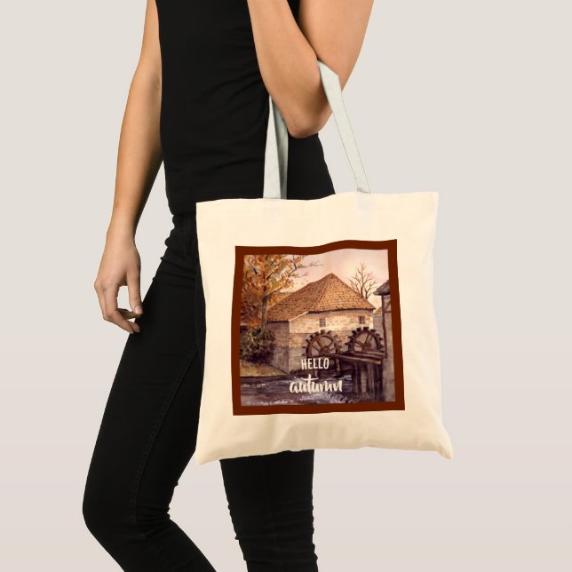 Tote Bag Watermill Watercolor (Devant (produit))