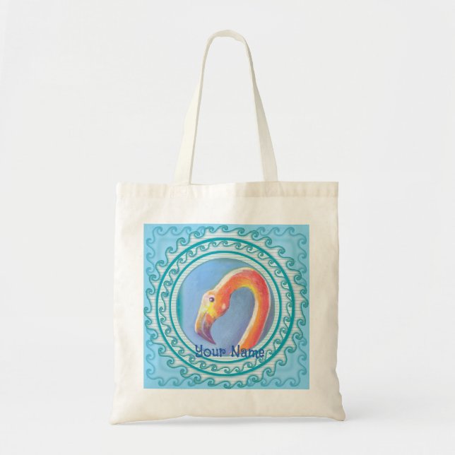 Tote Bag Wavy Flamingo  (Devant)