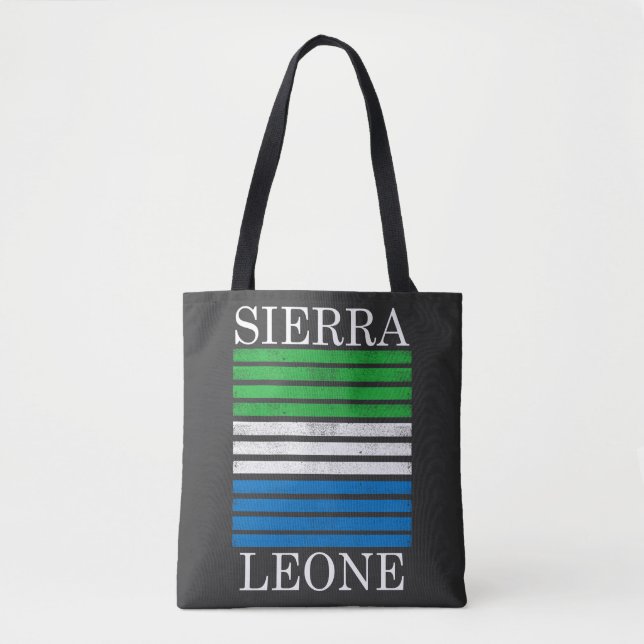 Tote Bag WAY out Arts Freetown Sierra Leone Stripes Drapeau (Devant)