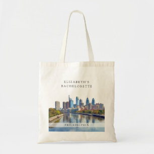 Tote Bag Week-end de célibataire aquarelle à Philadelphie