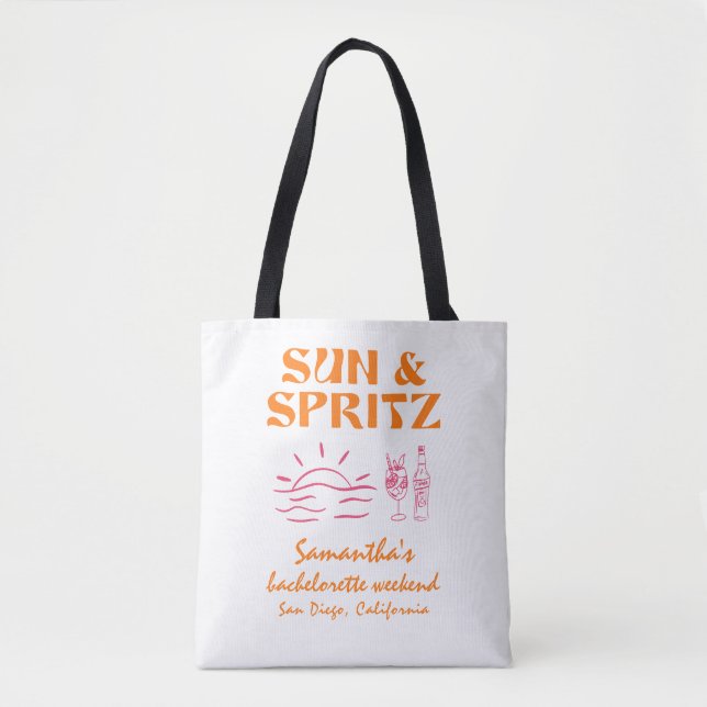 Tote Bag Week-end de célibataire Sun and Spritz (Devant)