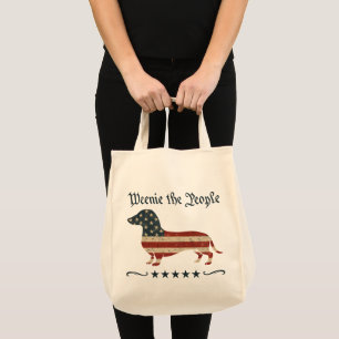 Tote Bag Weenie Le Peuple Dachshund 4 juillet