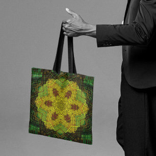 Tote Bag Weer Mandala jaune vert et orange