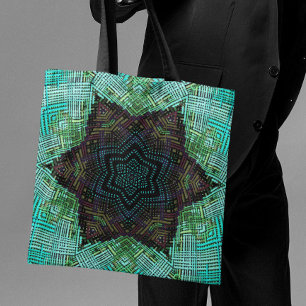 Tote Bag Weer Mandala Vert bleu et violet
