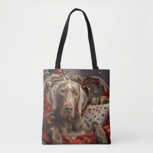 Tote Bag Weimaraner Chien Festif de Noël