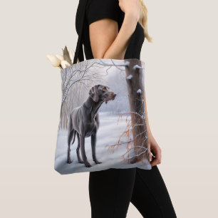 Tote Bag Weimaraner Laisser Neige Noël