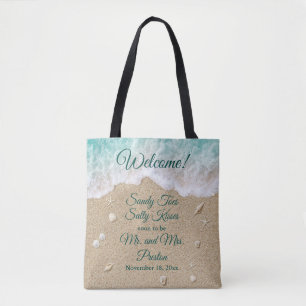 Tote Bag Welcome Beach Waves Sandy Tots Design complet
