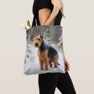 Tote Bag Welsh Terrier Qu'il neige Noël