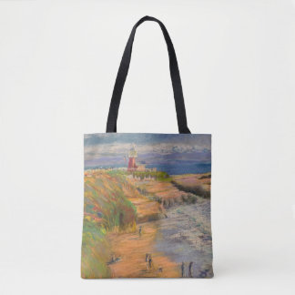 Tote Bag West Cliff Dog Beach & Sailing dans Sunset