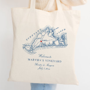 Tote Bag West Tisbury MA Mariage Faveur Bienvenue
